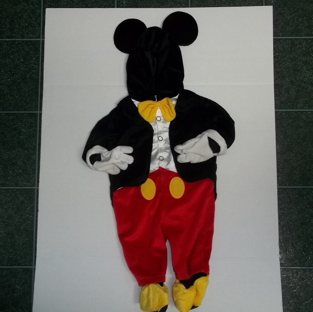 Disney Baby Mickey Mouse Tuxedo Plush Costume 9 -12 Months Jumpsuit Warm